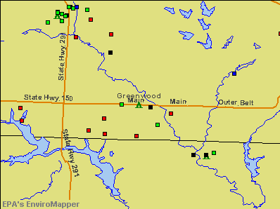 Greenwood, Missouri environmental map by EPA