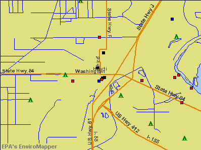 Hayti, Missouri environmental map by EPA