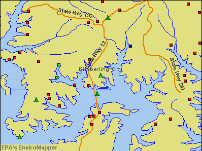 Kimberling City, Missouri environmental map by EPA