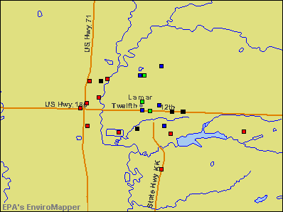 Lamar, Missouri environmental map by EPA