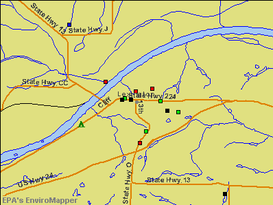 Lexington, Missouri environmental map by EPA