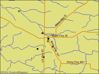 Licking, Missouri environmental map by EPA