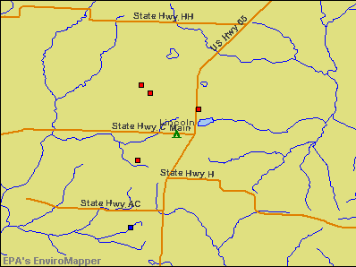 Lincoln, Missouri environmental map by EPA