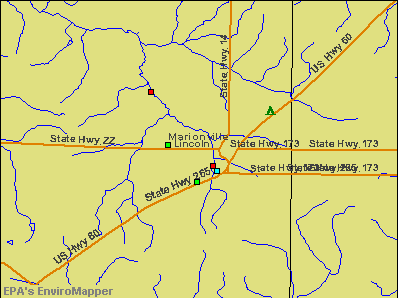 Marionville, Missouri environmental map by EPA