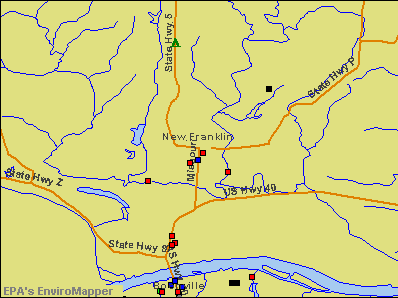New Franklin, Missouri environmental map by EPA