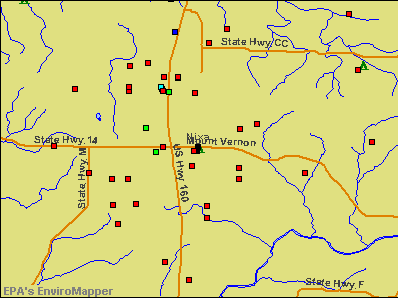 Nixa, Missouri environmental map by EPA
