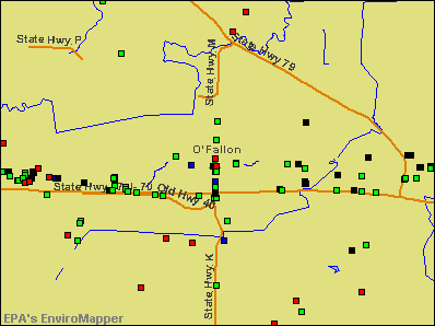 O'Fallon, Missouri environmental map by EPA