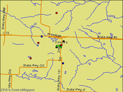 Odessa, Missouri environmental map by EPA