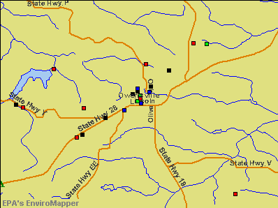 Owensville, Missouri environmental map by EPA