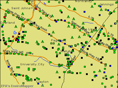 Pagedale, Missouri environmental map by EPA