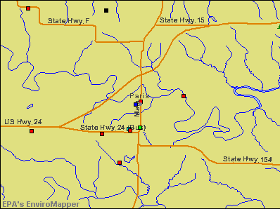 Paris, Missouri environmental map by EPA