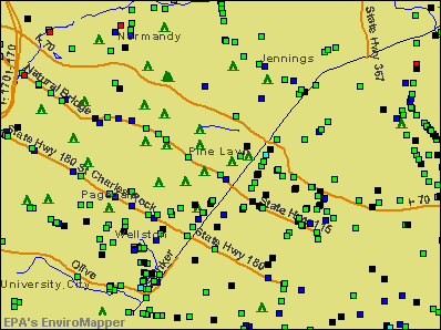 Pine Lawn, Missouri environmental map by EPA