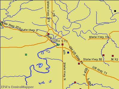 Platte City, Missouri environmental map by EPA