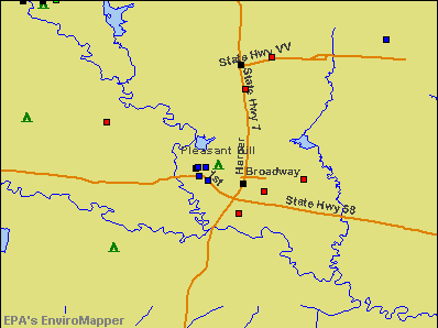 Pleasant Hill, Missouri environmental map by EPA