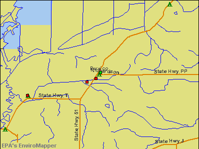 Puxico, Missouri environmental map by EPA