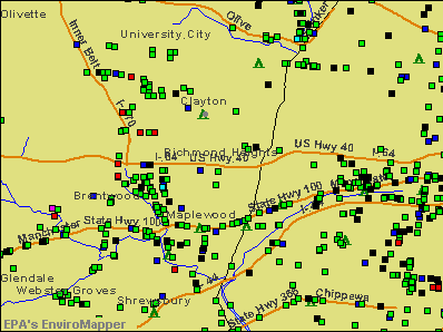Richmond Heights, Missouri environmental map by EPA