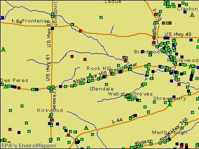 Rock Hill, Missouri environmental map by EPA