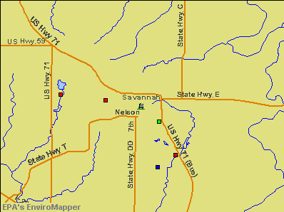 Savannah, Missouri environmental map by EPA