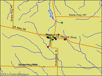 Shelbina, Missouri environmental map by EPA