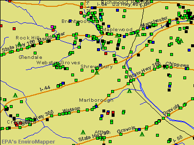 Shrewsbury, Missouri environmental map by EPA