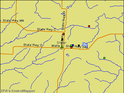 Slater, Missouri environmental map by EPA