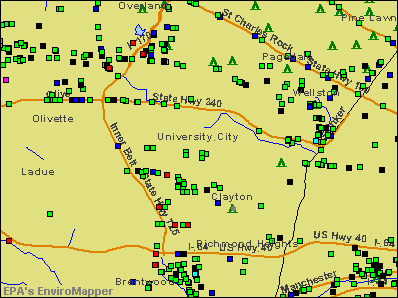 University City, Missouri environmental map by EPA