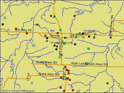 Warrensburg, Missouri environmental map by EPA