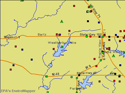 Weatherby Lake, Missouri environmental map by EPA