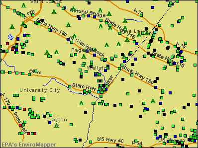Wellston, Missouri environmental map by EPA