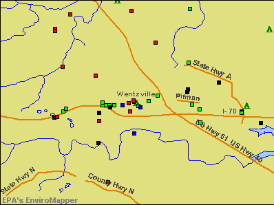 Wentzville, Missouri environmental map by EPA