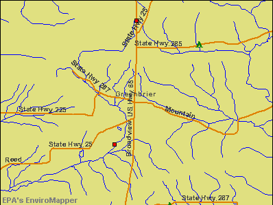 Greenbrier, Arkansas environmental map by EPA
