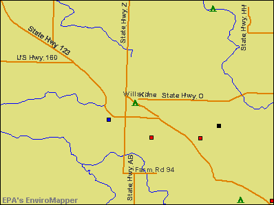 Willard, Missouri environmental map by EPA