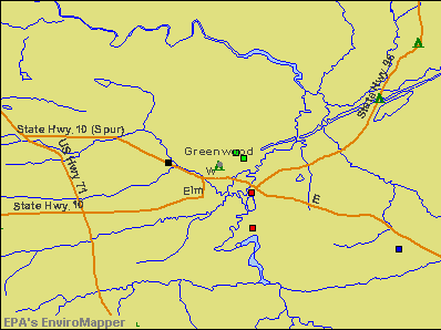Greenwood, Arkansas environmental map by EPA