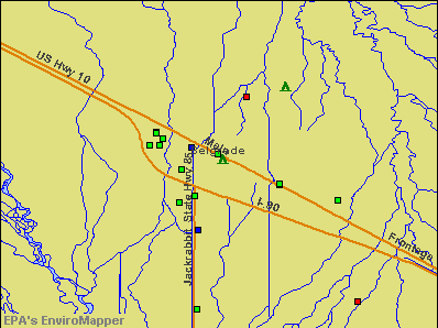 Belgrade, Montana environmental map by EPA