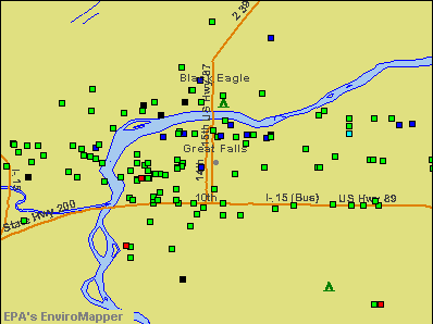 Great Falls, Montana environmental map by EPA