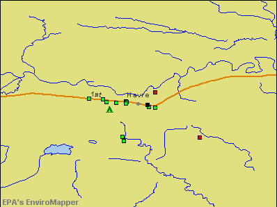 Havre, Montana environmental map by EPA