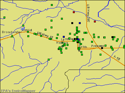 Helena, Montana environmental map by EPA