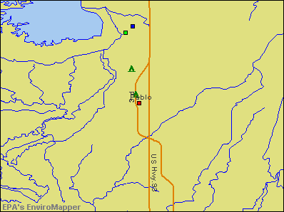 Pablo, Montana environmental map by EPA
