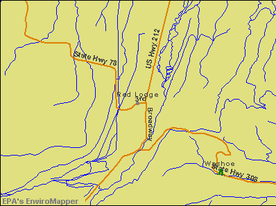 Red Lodge, Montana environmental map by EPA