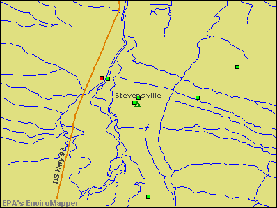 Stevensville, Montana environmental map by EPA