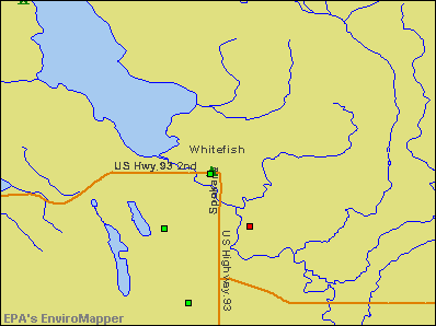 Whitefish, Montana environmental map by EPA