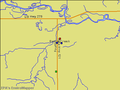 Battle Creek, Nebraska environmental map by EPA