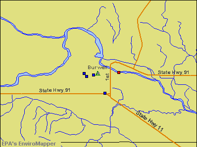 Burwell, Nebraska environmental map by EPA