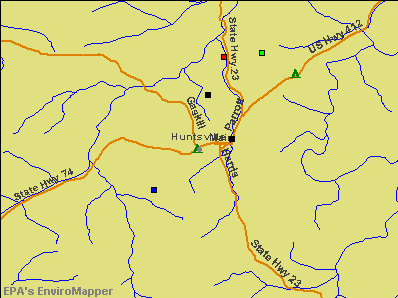Huntsville, Arkansas environmental map by EPA