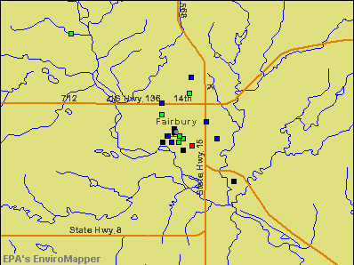 Fairbury, Nebraska environmental map by EPA