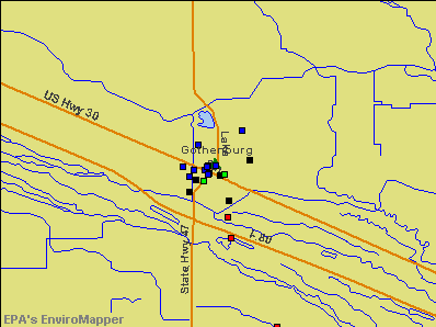 Gothenburg, Nebraska environmental map by EPA