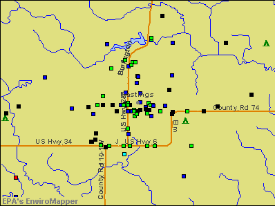 Hastings, Nebraska environmental map by EPA