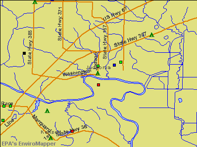 Judsonia, Arkansas environmental map by EPA