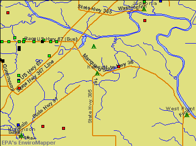 Kensett, Arkansas environmental map by EPA