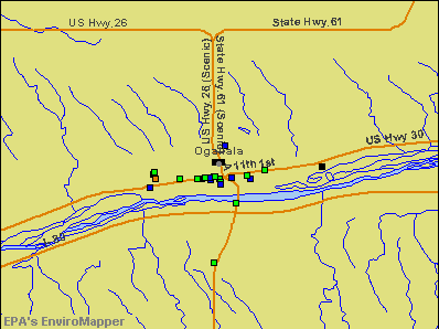 Ogallala, Nebraska environmental map by EPA